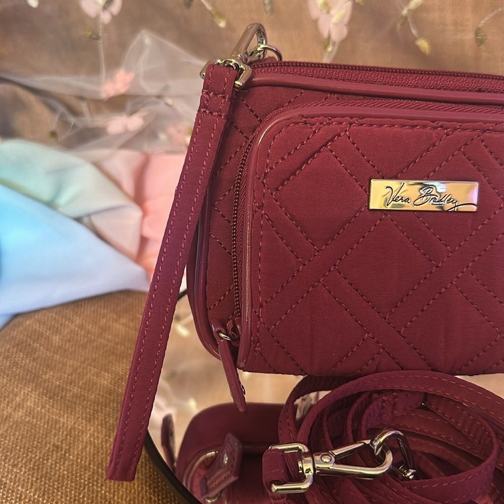 Vera Bradley NWOT Purple full Wallet Crossbody or Wristlet - Picture 3 of 10
